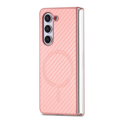 For Samsung Galaxy Z Fold6 Carbon Fiber Magsafe Phone Case(Pink) - Galaxy Z Flip6 5G Cases by buy2fix | Online Shopping UK | buy2fix