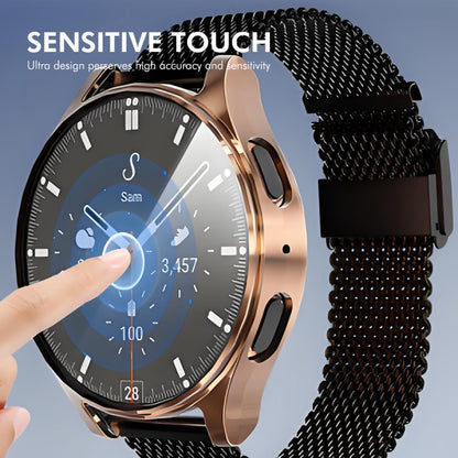 For Samsung Galaxy Watch7 44mm ENKAY Hat-Prince Full Coverage Electroplated Soft TPU Case with Screen Protection(Rose Gold) - Watch Cases by ENKAY | Online Shopping UK | buy2fix