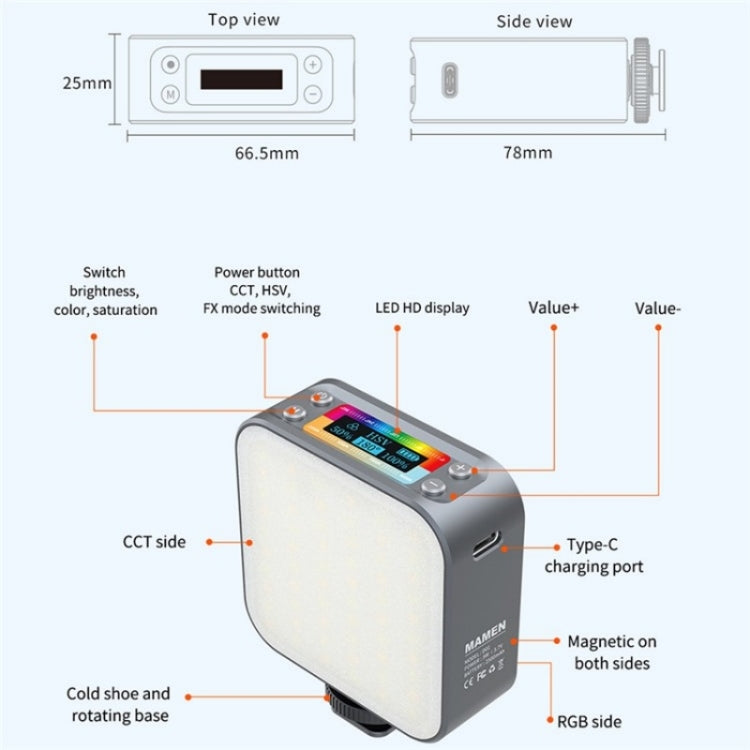 D01 Dimmable Photography LED Fill Light Portable Mini Camera Phone RGB Fill Light - Selfie Light by buy2fix | Online Shopping UK | buy2fix