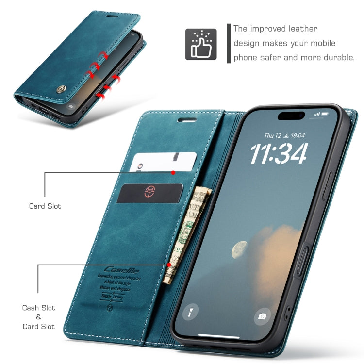 For iPhone 16 Pro Max CaseMe 013 Multifunctional Horizontal Flip Leather Phone Case(Blue) - iPhone 16 Pro Max Cases by CaseMe | Online Shopping UK | buy2fix