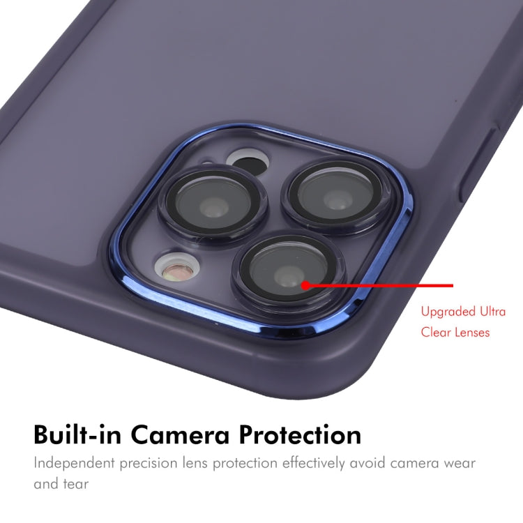 For iPhone 16 Pro Max ENKAY Hat-Prince Translucent Matte TPU Phone Case with Lens Film(Blue) - iPhone 16 Pro Max Cases by ENKAY | Online Shopping UK | buy2fix