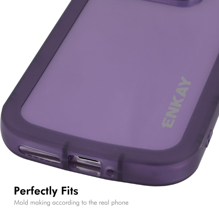 For Xiaomi 14 ENKAY Hat-Prince Translucent Matte TPU Shockproof Phone Case(Purple) - 14 Cases by ENKAY | Online Shopping UK | buy2fix