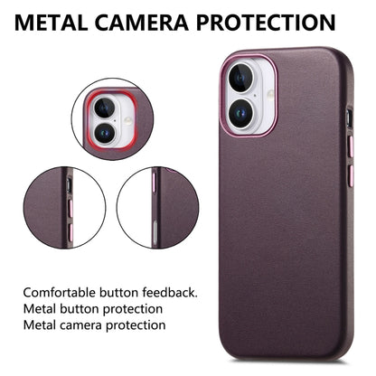 For iPhone 16 Plus Electroplated Metal Button Shockproof Phone Case(Purple) - iPhone 16 Plus Cases by buy2fix | Online Shopping UK | buy2fix