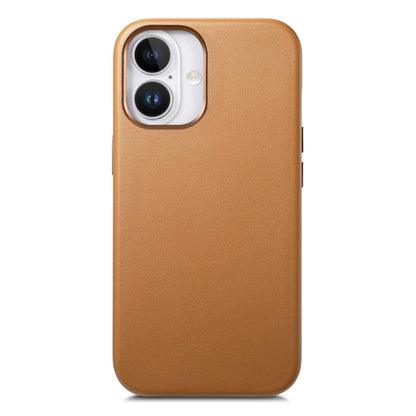 For iPhone 16 Plus Electroplated Metal Button Shockproof Phone Case(Brown) - iPhone 16 Plus Cases by buy2fix | Online Shopping UK | buy2fix