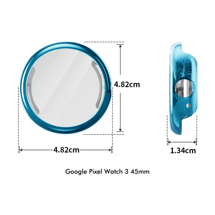 For Google Pixel Watch 3 45mm ENKAY Hat-Prince Full Coverage Electroplated Soft TPU Case with Screen Protection(Black) - Watch Cases by ENKAY | Online Shopping UK | buy2fix