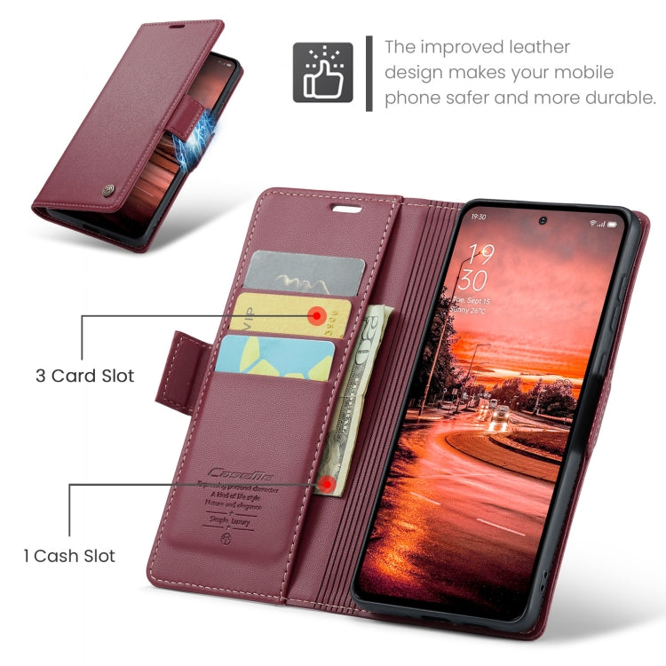 For OPPO Reno12 F /12 FS 5G CaseMe 023 Butterfly Buckle Litchi Texture RFID Anti-theft Leather Phone Case(Red) - Reno12 F Cases by CaseMe | Online Shopping UK | buy2fix