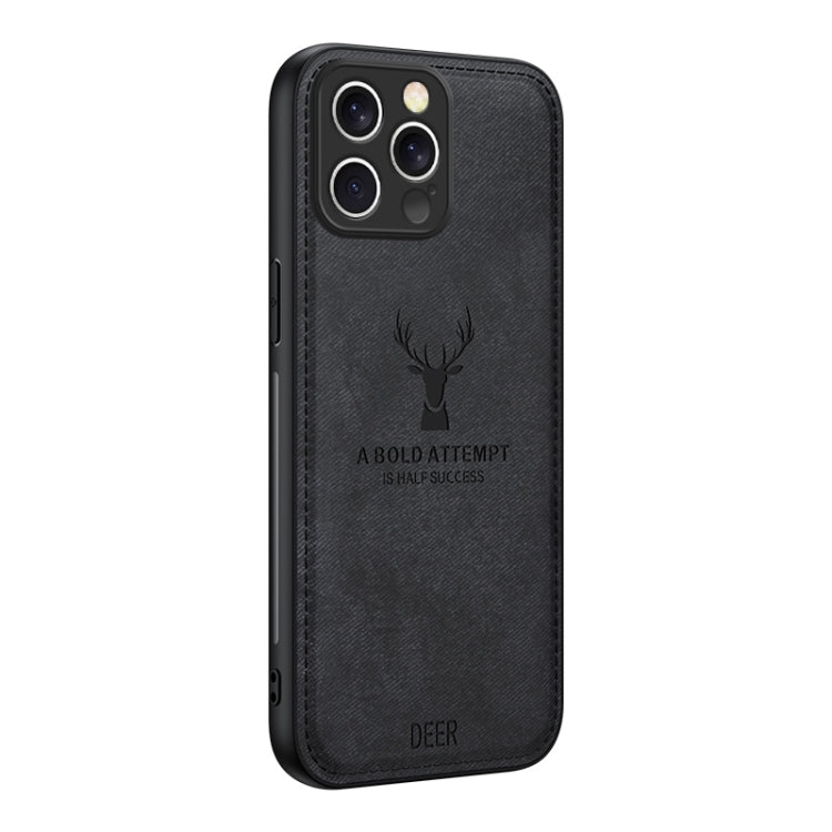 For iPhone 16 Pro Deer Head Cloth Skin All-inclusive Phone Case(Black) - iPhone 16 Pro Cases by buy2fix | Online Shopping UK | buy2fix