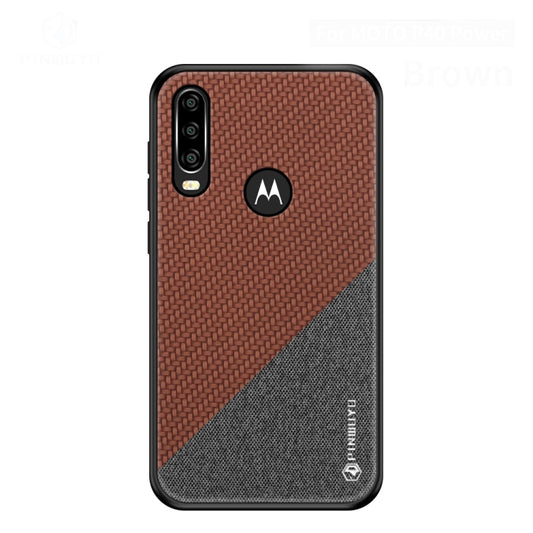 PINWUYO Hong Series Anti-fall TPU+ Chemical Fiber Cloth Protective Cover for Moto P40 power(Brown) - Motorola Cases by PINWUYO | Online Shopping UK | buy2fix