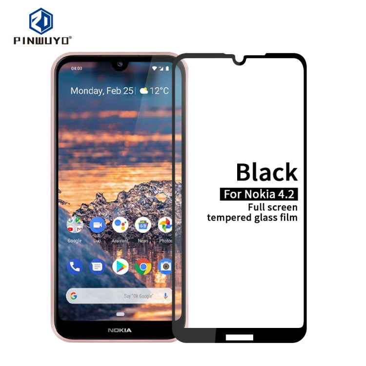 PINWUYO 9H 2.5D Full Screen Tempered Glass Film for Nokia 4.2(Black) - Nokia Tempered Glass by PINWUYO | Online Shopping UK | buy2fix