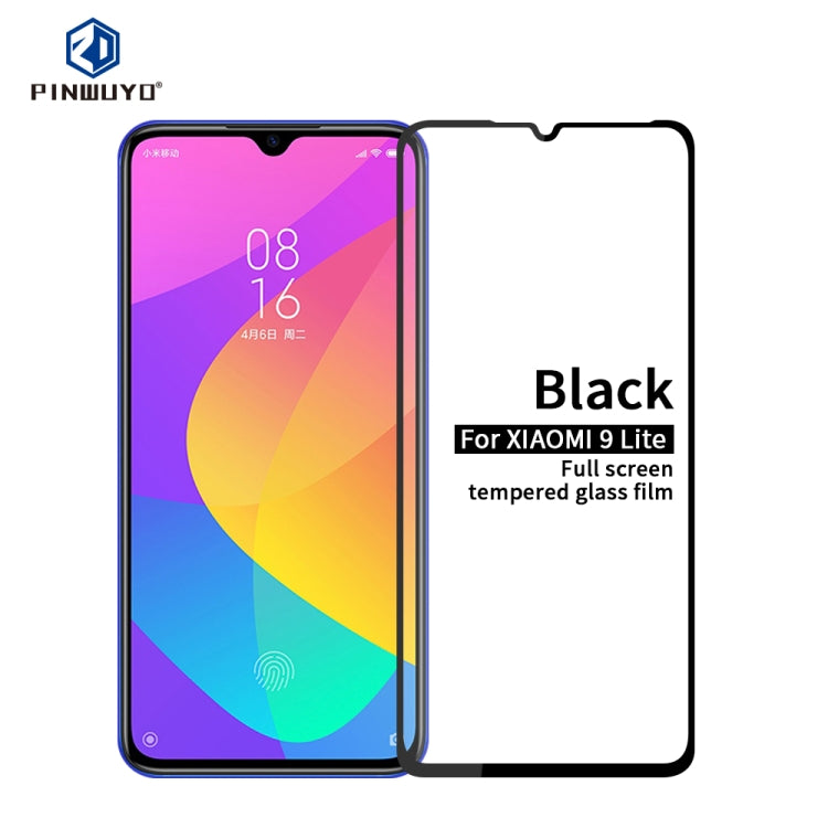 For Xiaomi 9 Lite PINWUYO 9H 2.5D Full Screen Tempered Glass Film(Black) -  by PINWUYO | Online Shopping UK | buy2fix