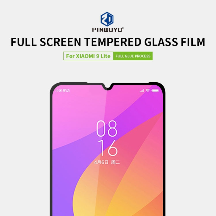 For Xiaomi 9 Lite PINWUYO 9H 2.5D Full Screen Tempered Glass Film(Black) -  by PINWUYO | Online Shopping UK | buy2fix