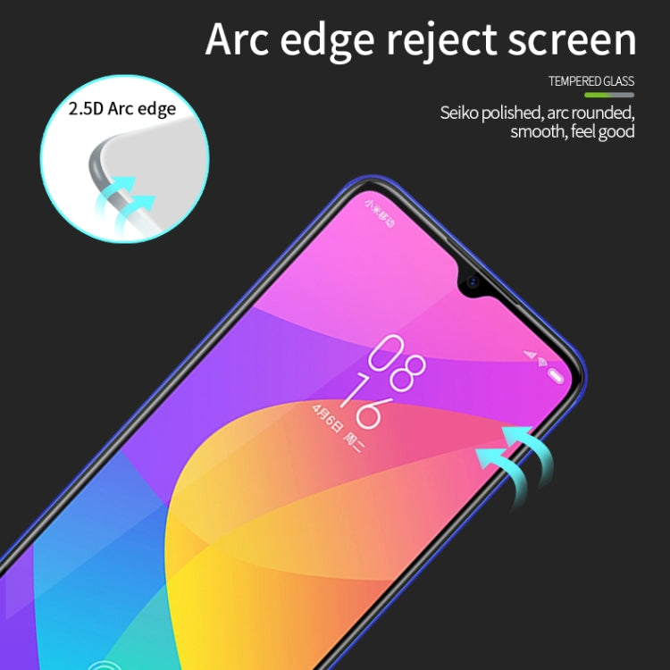 For Xiaomi 9 Lite PINWUYO 9H 2.5D Full Screen Tempered Glass Film(Black) -  by PINWUYO | Online Shopping UK | buy2fix