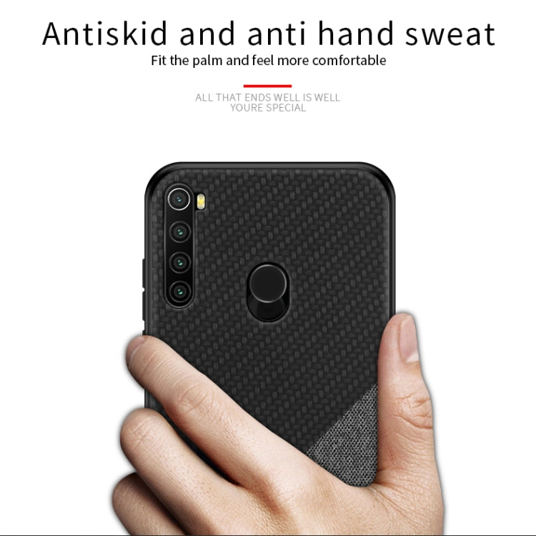 For Xiaomi RedMi Note 8 PINWUYO Rong Series  Shockproof PC + TPU+ Chemical Fiber Cloth Protective Cover(Black) - Xiaomi Cases by buy2fix | Online Shopping UK | buy2fix