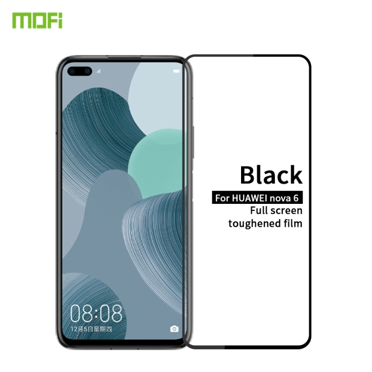 For Huawei Nova 6 MOFI 9H 2.5D Full Screen Tempered Glass Film(Black) - Huawei Tempered Glass by MOFI | Online Shopping UK | buy2fix