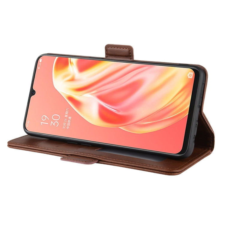 For OPPO A91 Dual-side Magnetic Buckle Horizontal Flip PU Leather Case with Holder & Card Slots & Wallet(Brown) - OPPO Cases by buy2fix | Online Shopping UK | buy2fix