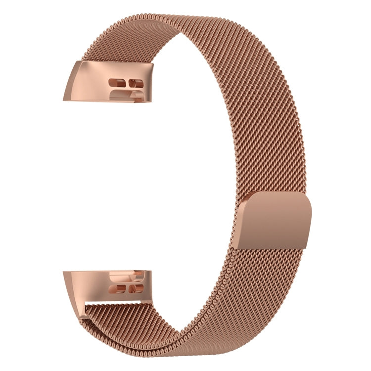 Stainless Steel Magnet Watch Band for FITBIT Charge 4 / 3, Large Size: 210x18mm(Rose Gold) - Watch Bands by buy2fix | Online Shopping UK | buy2fix