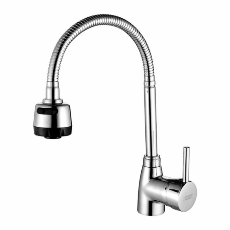 Kitchen Faucet Anti-splash Head Wash Basin Sink Universal Rotatable Faucet Full Copper Joint, Style:Cold Water+80 cm Tube - Faucets & Accessories by buy2fix | Online Shopping UK | buy2fix