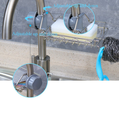 Faucet Rack Stainless Steel Perforated Free Kitchen Sink Storage Rack Rag Sponge Drain Rack, Style:Type C - Shelf by buy2fix | Online Shopping UK | buy2fix
