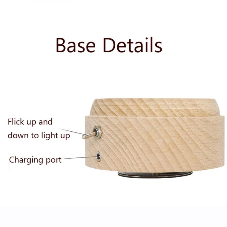 Girl Bedside Lamp Crystal Ball Wooden Base Music Box Charging Glow Rotating Night Light, Random Music(Drawing Girl) - Novelty Lighting by buy2fix | Online Shopping UK | buy2fix