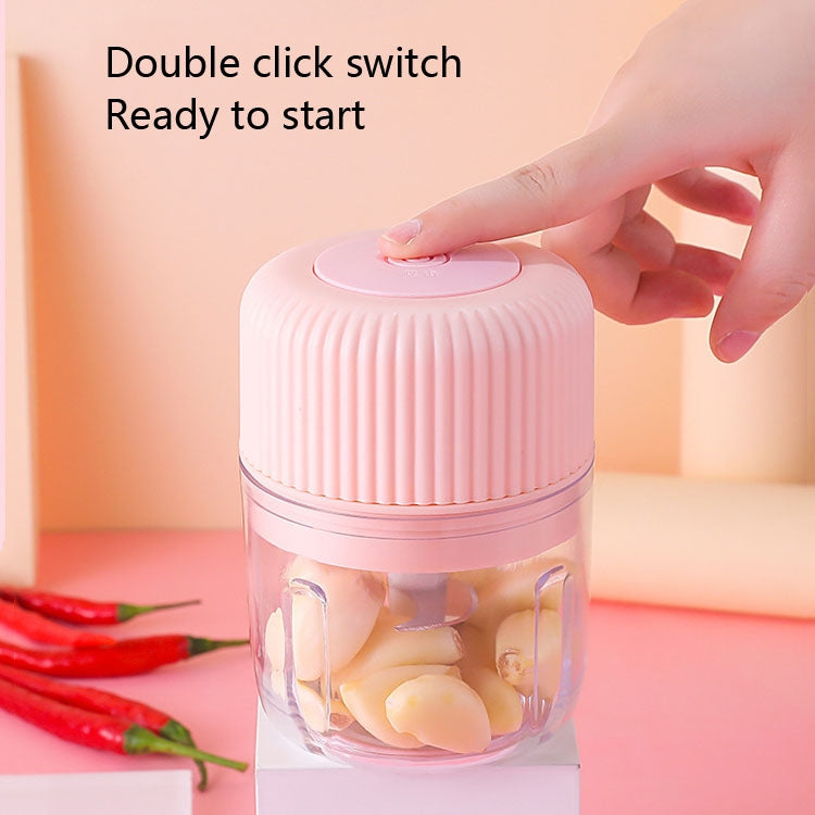 Household Vegetable Cutting Electric USB Garlic Masher Baby Mini Cooking Machine Baby Food Supplement Machine, Style:100ml(Pink) - Stirrer & Squeezer by buy2fix | Online Shopping UK | buy2fix