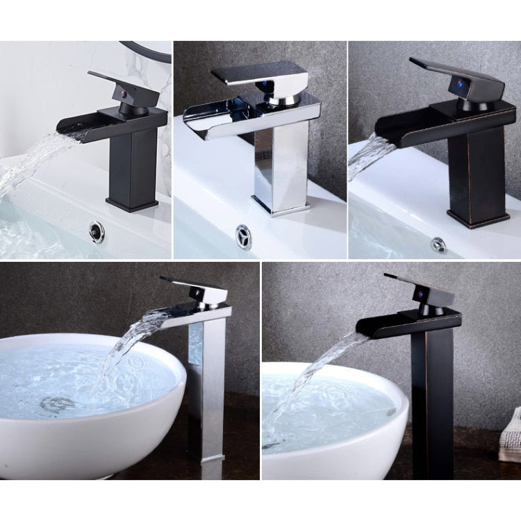 Bathroom Wide Mouth Faucet Square Sink Single Hole Basin Faucet, Specification: HT-81566 Electroplating Short Type - Faucets & Accessories by buy2fix | Online Shopping UK | buy2fix
