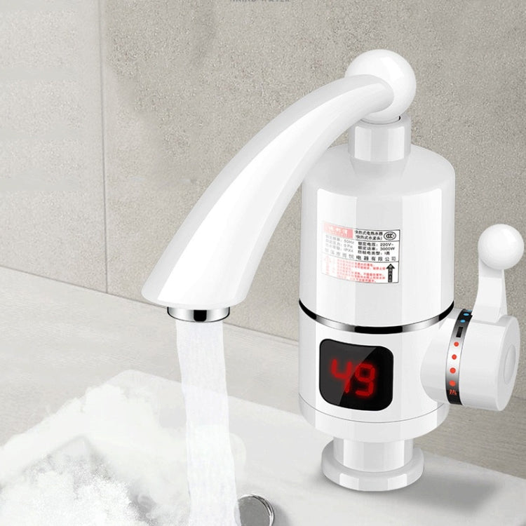 Digital Display Electric Heating Faucet Instant Hot Water Heater CN Plug Digital Display Horizontal Tube - Faucets & Accessories by buy2fix | Online Shopping UK | buy2fix