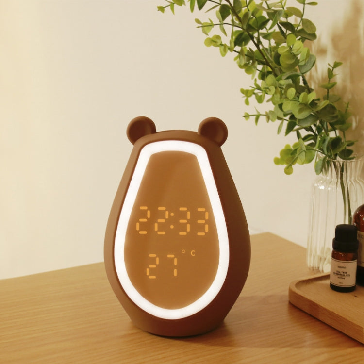 Bear Alarm Clock LED Digital Silent Bedside Lamp Bluetooth Speaker USB Charging Children Cartoon Night Light(Bluetooth Version) - Night Lights by buy2fix | Online Shopping UK | buy2fix