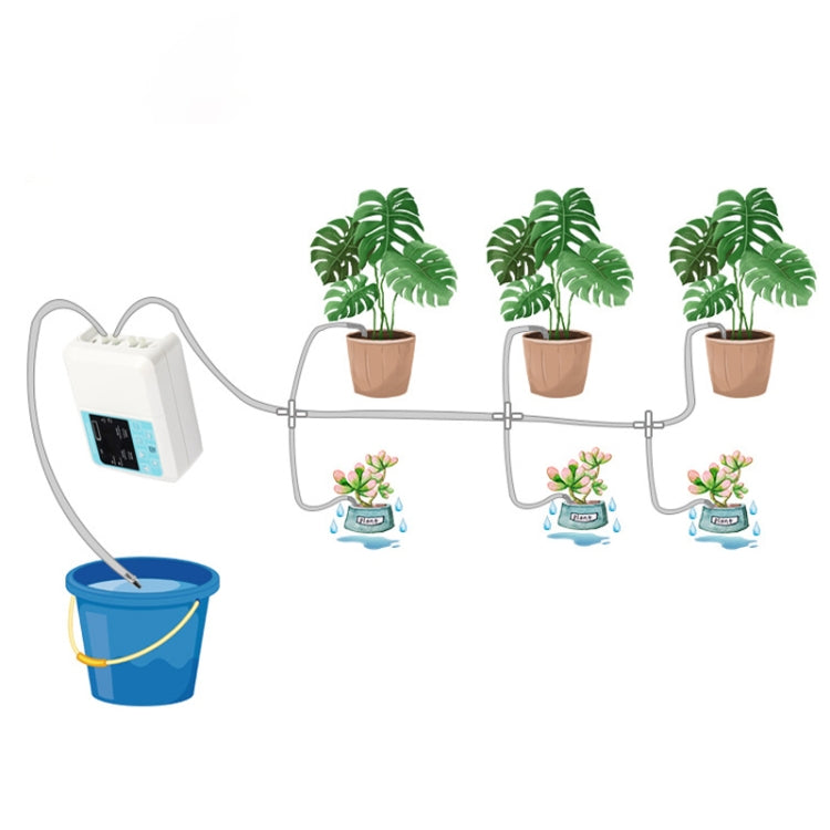 G89456 Solar Intelligent Voice Timing Automatic Flower Watering Device Lazy Plant Dripper, Specification: Single Pump 10 Sets(White) - Watering & Irrigation by buy2fix | Online Shopping UK | buy2fix