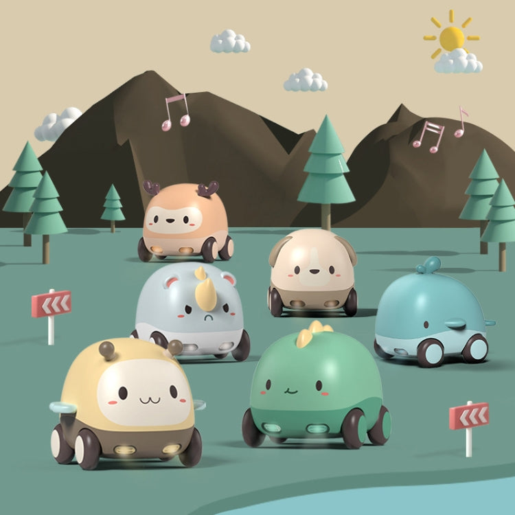 Cartoon Cute Pet Pull Back Car Children Mini Puzzle Inertia Car Toy(Rhino) - Electronic Pets by buy2fix | Online Shopping UK | buy2fix