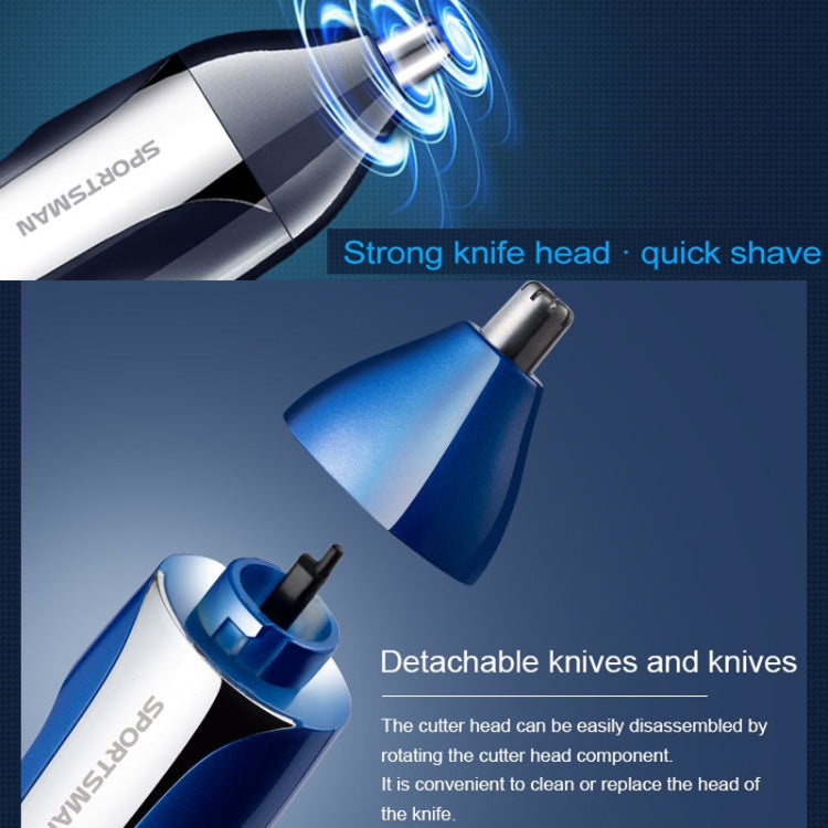 SPORTSMAN SM-420 Electric Mini Shaving Knife Eyebrow Trimmer Multifunctional Nose Hair Trimmer(Blue) - Electric Shavers by SPORTSMAN | Online Shopping UK | buy2fix