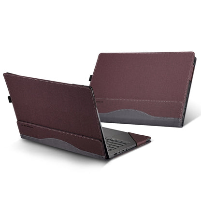 For Samsung Galaxy Book 2 Pro 15.6 inch Leather Laptop Anti-Fall Protective Case With Stand(Wine Red) - 15 inch by buy2fix | Online Shopping UK | buy2fix