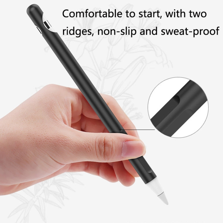 2 Sets 4 In 1 Stylus Silicone Protective Cover + Anti-Lost Rope + Double Pen Nip Cover Set For Apple Pencil 1(Business Gray) - Pencil Accessories by buy2fix | Online Shopping UK | buy2fix