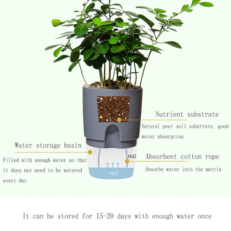 Transparent Plastic Double-Layer Water Storage Automatic Water-Absorbing Flowerpot, Size: A705 Caliber 10.5cm(White Transparent Basin) - Flower Pots & Planters by buy2fix | Online Shopping UK | buy2fix