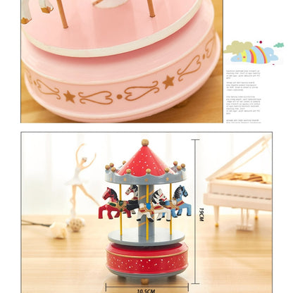 Sky City Carousel Clockwork Music Box Couples Birthday Gift(K0321 Red White) - Music Box by buy2fix | Online Shopping UK | buy2fix