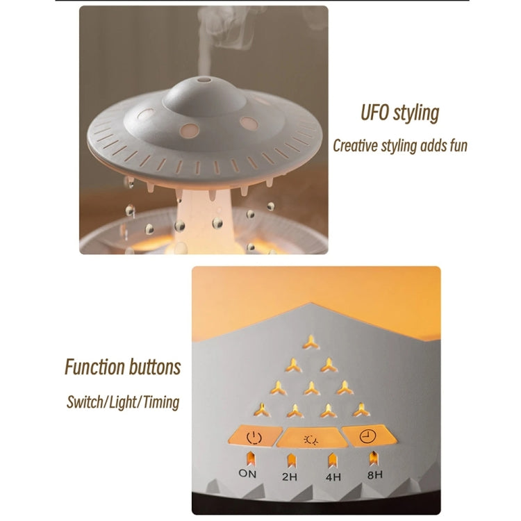 UFO Water Drop Aromatherapy Humidifier Desktop Remote Control Diffuser, Plug: US Plug(Wood Grain) - Air Purifiers & Accessories by buy2fix | Online Shopping UK | buy2fix