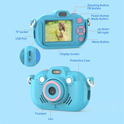 DC502 2.4-Inch 16X Zoom 2.7K Video Recording Children Digital Camera, Color: Blue No Card(AU Plug) - Children Cameras by buy2fix | Online Shopping UK | buy2fix