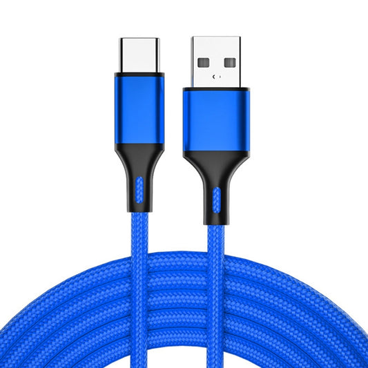 4 PCS 2.4A USB-C / Type-C to USB Braided Fast Charging Sync Data Cable, Length: 2m (Blue) - USB-C & Type-C Cable by buy2fix | Online Shopping UK | buy2fix