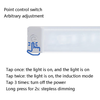 LED Human Body Induction Lamp Long Strip Charging Cabinet Lamp Strip, Size: 21cm(Black and White Light) - Sensor LED Lights by buy2fix | Online Shopping UK | buy2fix