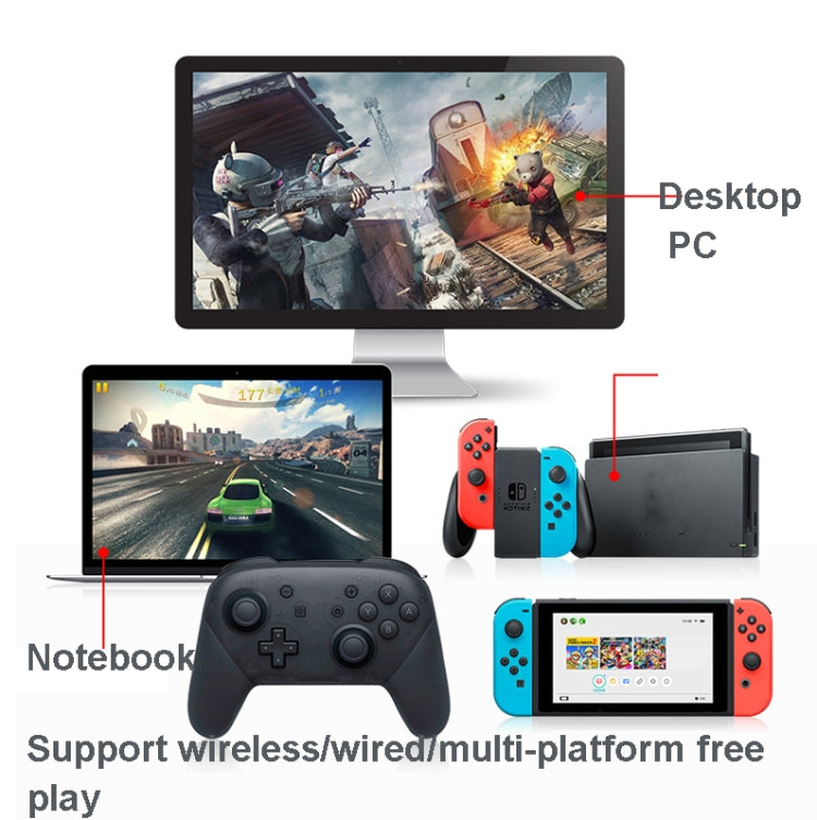 L-0326 Wireless Gamepad For Switch Pro,Style: Black - Full Function HD Edition - Gamepads by buy2fix | Online Shopping UK | buy2fix