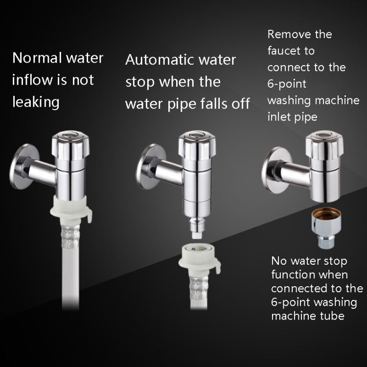 Automatic Intelligent Water Stop Universal 4 Point Leak-proof Washing Machine Faucet - Faucets & Accessories by buy2fix | Online Shopping UK | buy2fix