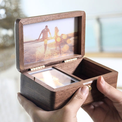 Wooden Jewelry Storage Music Box with Photo Frame Function, Spec: Walnut - Music Box by buy2fix | Online Shopping UK | buy2fix