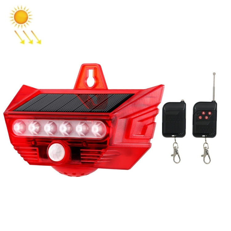 RC-710 Solar Burglar Alarm Light Remote Control Human Body Induction Drive(Red) - Solar Lights by buy2fix | Online Shopping UK | buy2fix