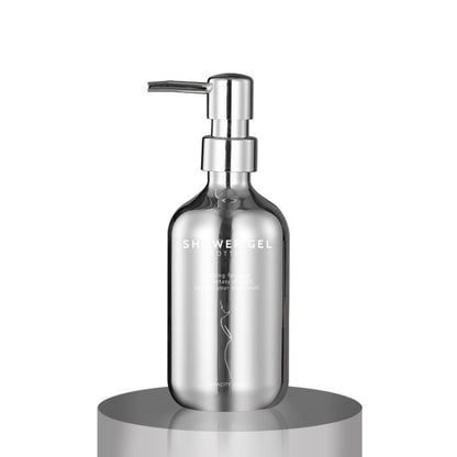 500ml Press Lotion Dispenser Bathroom Electroplated Silver Soap Dispenser Replacement(Shower Gel) - Soap Dispenser by buy2fix | Online Shopping UK | buy2fix
