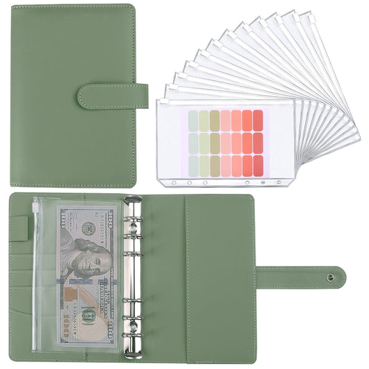 A6 Macaron Notebook PU Loose-leaf Cash Budget Handbook(Green) - Notebooks by buy2fix | Online Shopping UK | buy2fix