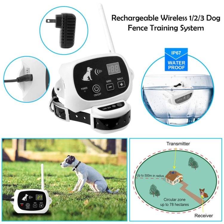 KD-661 500m Wireless Electric Dog Pet Fence Shock Collar,Spec: For Three Dog(EU Plug) - Training Aids by buy2fix | Online Shopping UK | buy2fix