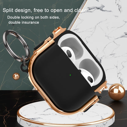 For  AirPods Pro 2 Drop-proof Case Split Design Plating Protection Cover(Rose Gold+Blue) - For AirPods Pro 2 by buy2fix | Online Shopping UK | buy2fix