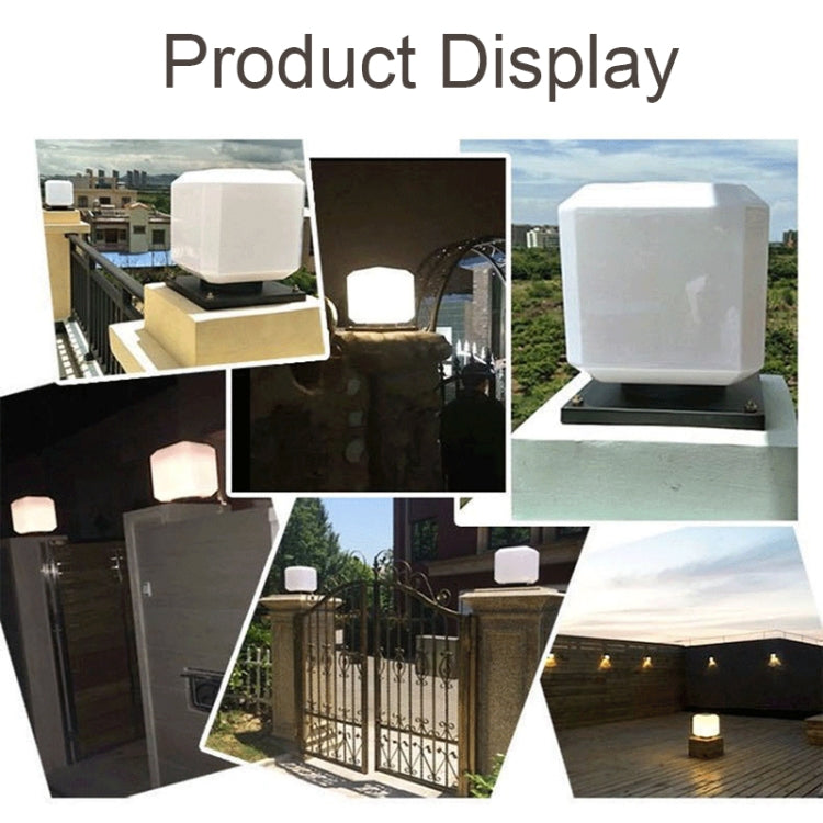 003 Solar Square Outdoor Post Light LED Waterproof Wall Lights, Size: 20cm (White Light) - Solar Lights by buy2fix | Online Shopping UK | buy2fix