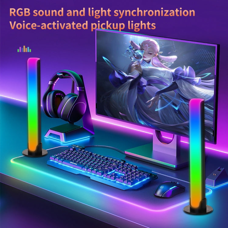 RGB Sound-controlled Rhythmic Response Lights Music Ambient LED Pick-up Lights Charging(Upgrade+APP White) - Novelty Lighting by buy2fix | Online Shopping UK | buy2fix