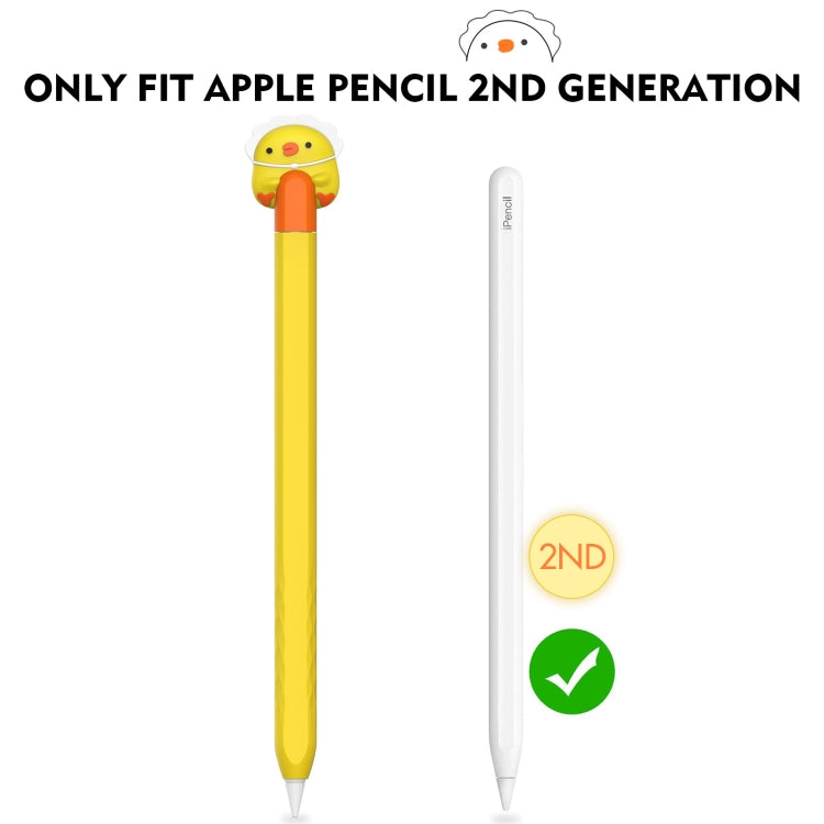 For Apple Pencil 2 AhaStyle PT-LC129 Pen Case Cartoon Silicone Protective Case(Orange) - Pencil Accessories by AhaStyle | Online Shopping UK | buy2fix