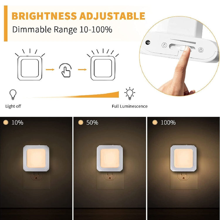 0.6W Stepless Dimming Induction Night Light Square Light Guide Plate Baby Night Light(US Plug) - Sensor LED Lights by buy2fix | Online Shopping UK | buy2fix